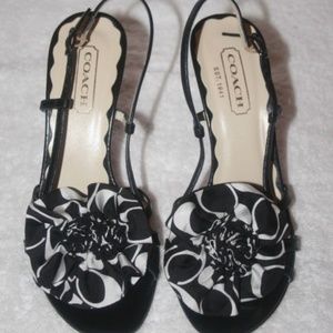 Coach Farrah Black Heel Slingback Sandal size 6